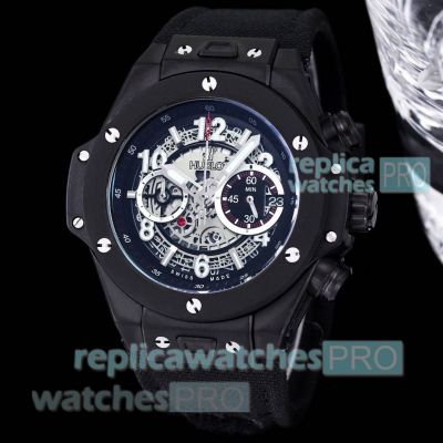 Best Copy Hublot Big Bang Unico Chronograph Watches So Black Expandable strap 45 mm